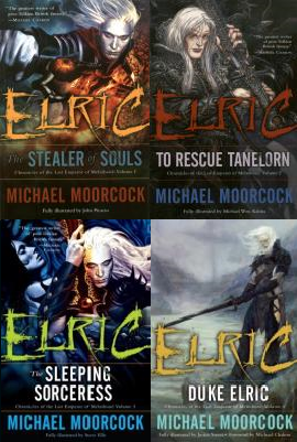 covers for Del Rey's first four Elric books