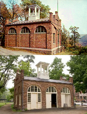 Harpers Ferry engine house in 2 locations