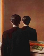 Magritte painting of a mirror
