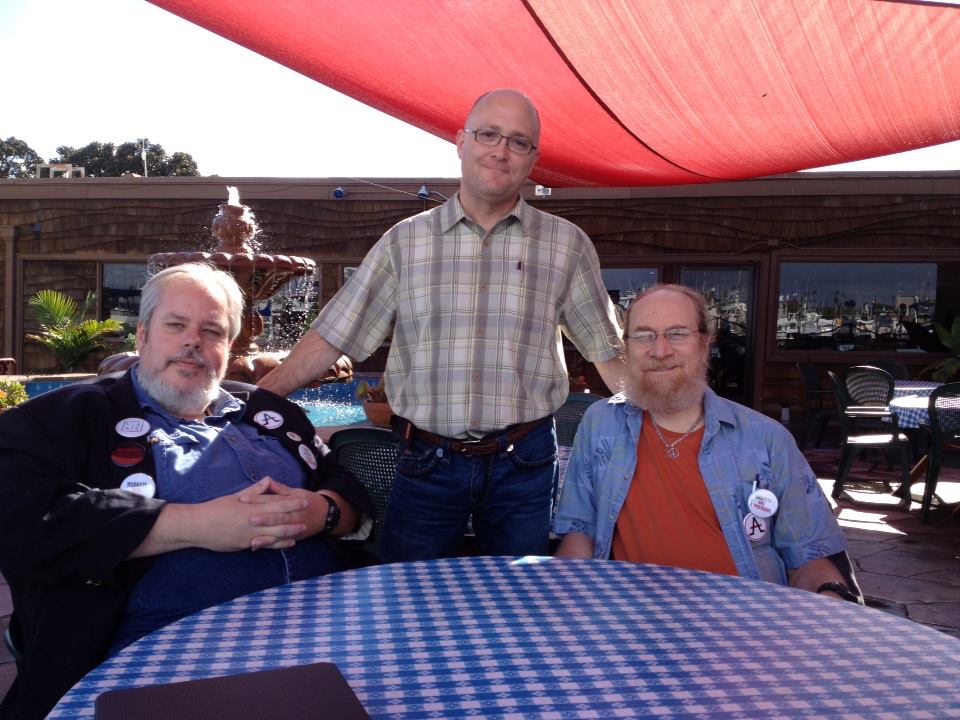 Roderick Long, Stephan Kinsella, and Sheldon Richman at the Red Sails Inn
