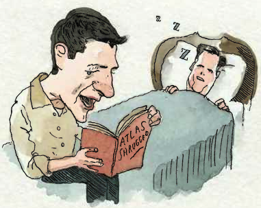 Paul Ryan reading Atlas Shrugged to Mitt Romney